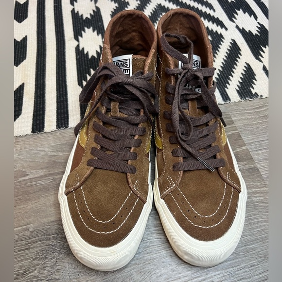 Vans Sk8 Hi 38 Deco Painted Floral Brown Sneakers Men’s 6.5 Women’s 8 - Picture 2 of 9